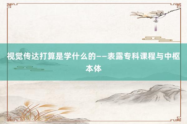 视觉传达打算是学什么的——表露专科课程与中枢本体